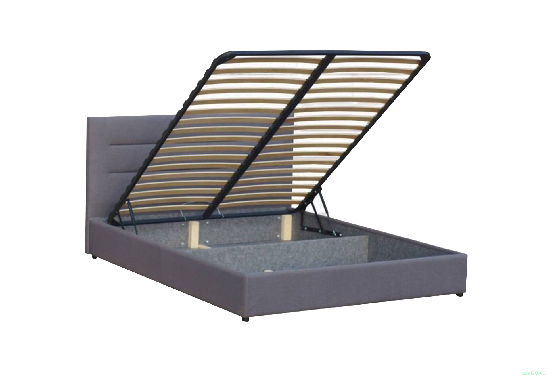 Ліжко-подіум Vika Горизонт 160х200 см газ.підйомний механізм і ламелі, без матрацу, сіре - Зображення 4 Зображення 4 - Ліжко-подіум Vika Горизонт 160х200 см газ.підйомний механізм і ламелі, без матрацу, сіре