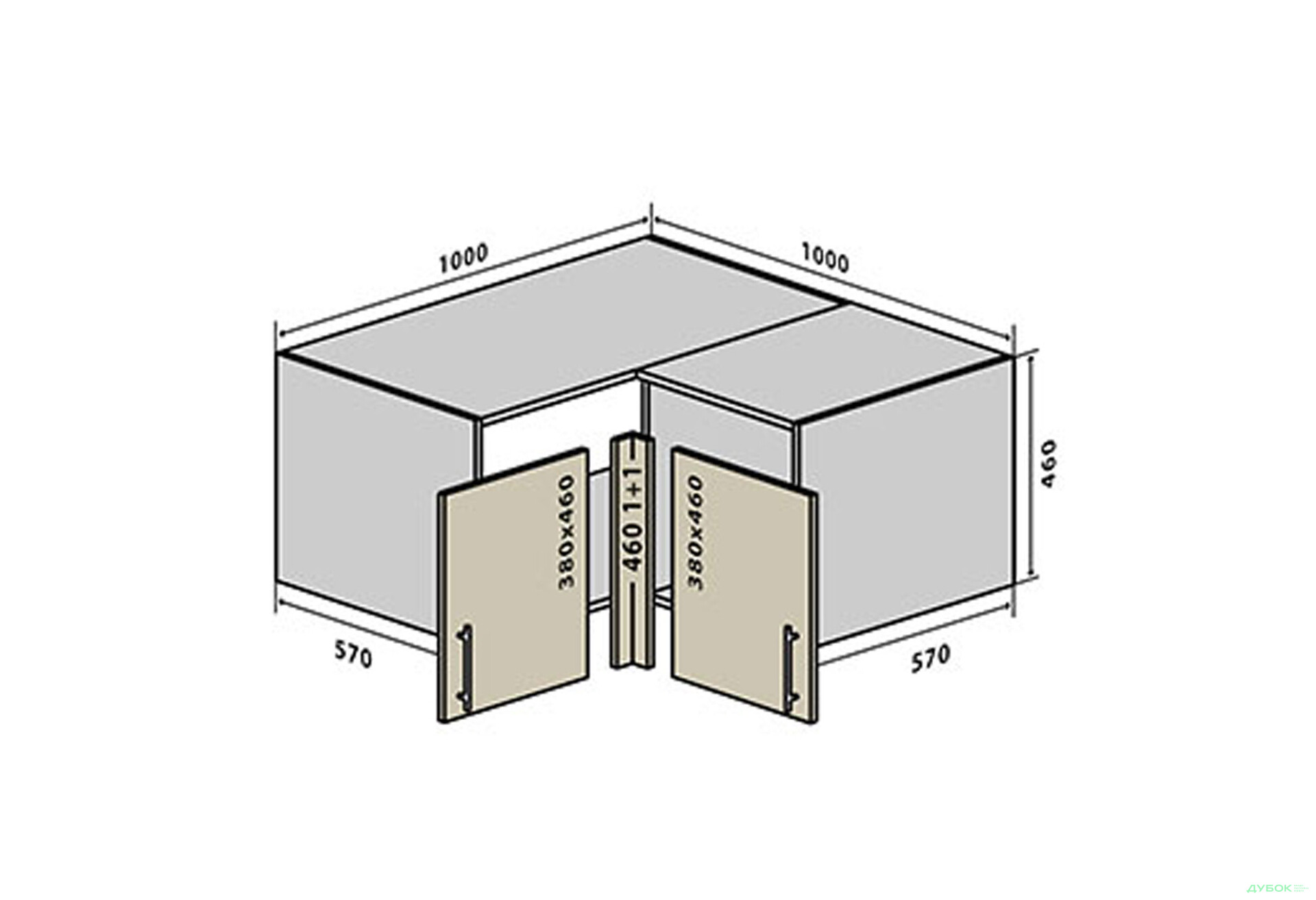 Зображення 1 - В83 Тумба кутова 100 ГаМа / GaMa Люкс VIP-master