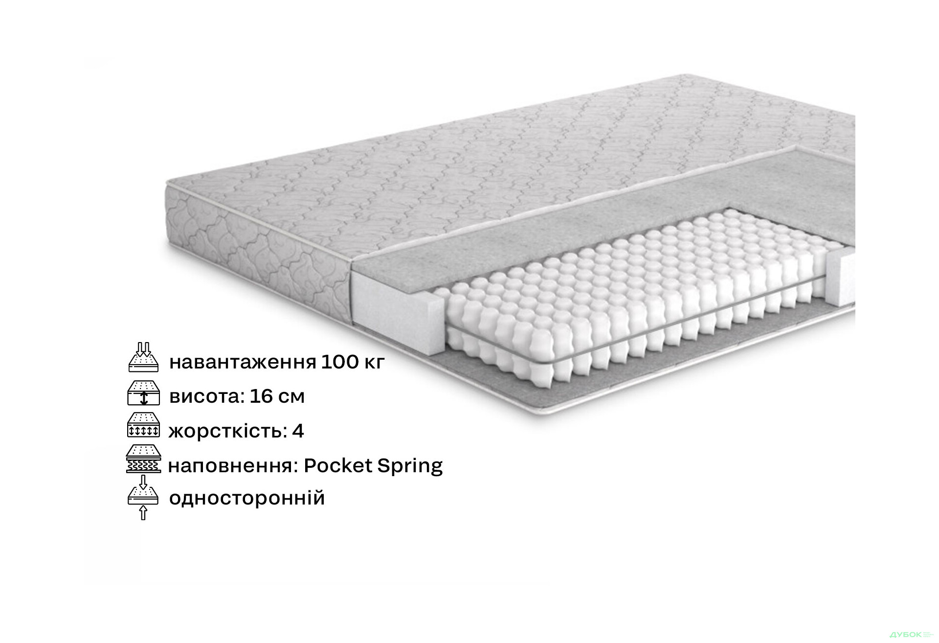 Зображення 2 - Матрац Бум-1 / Boom-1 new 90х200 Pocket Spring Matroluxe