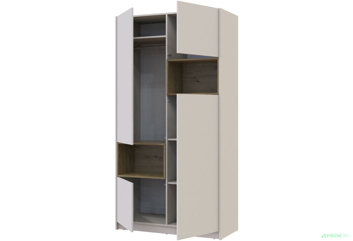 Зображення 5 - Шафа Doros Дейл 2-дверна з нішею 115.2 см, Кашемір / Дуб Артізан