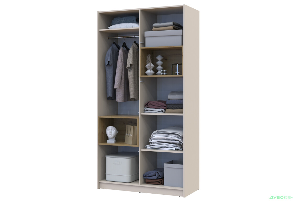 Зображення 9 - Шафа Doros Дейл 2-дверна з нішею 115.2 см, Кашемір / Дуб Артізан