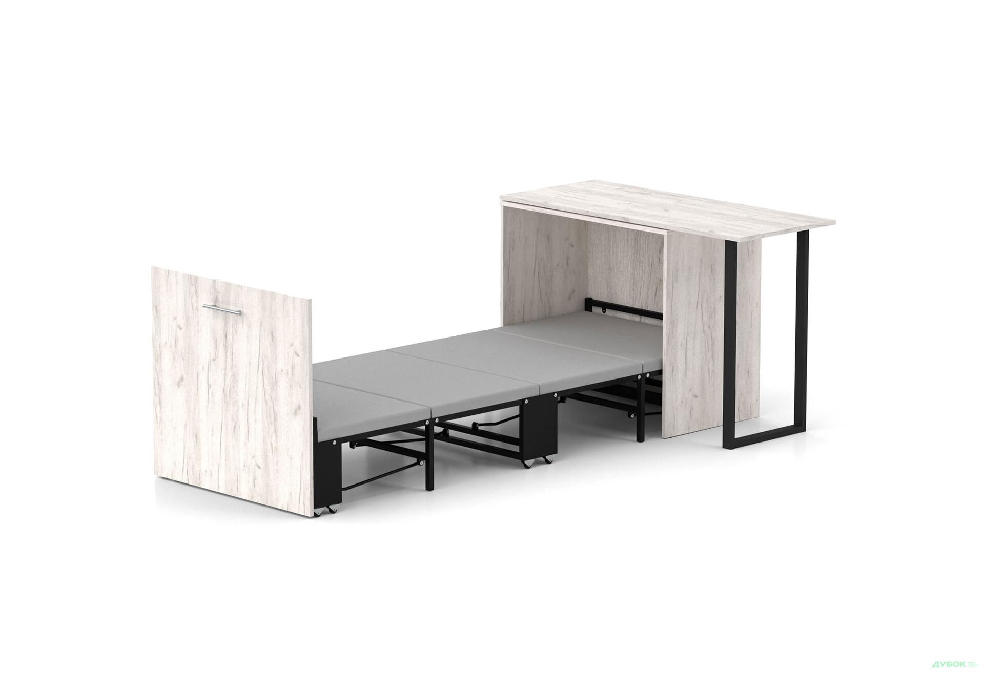 Ліжко-трансформер Knap Knap Sirim / Сірім-D (3 в 1) 80х200 см зі столом, дуб крафт білий - Зображення 1 Зображення 1 - Ліжко-трансформер Knap Knap Sirim / Сірім-D (3 в 1) 80х200 см зі столом, дуб крафт білий