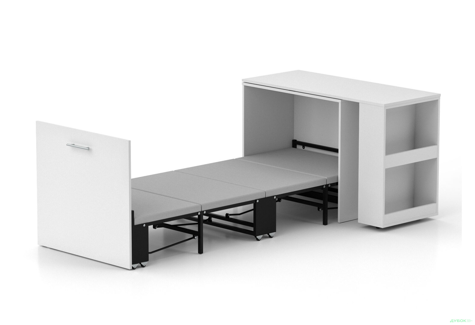Фото 1 - Ліжко-трансформер Knap Knap Sirim / Сірім-C1 (4 в 1) 80х200 см зі столом та полицями, білий