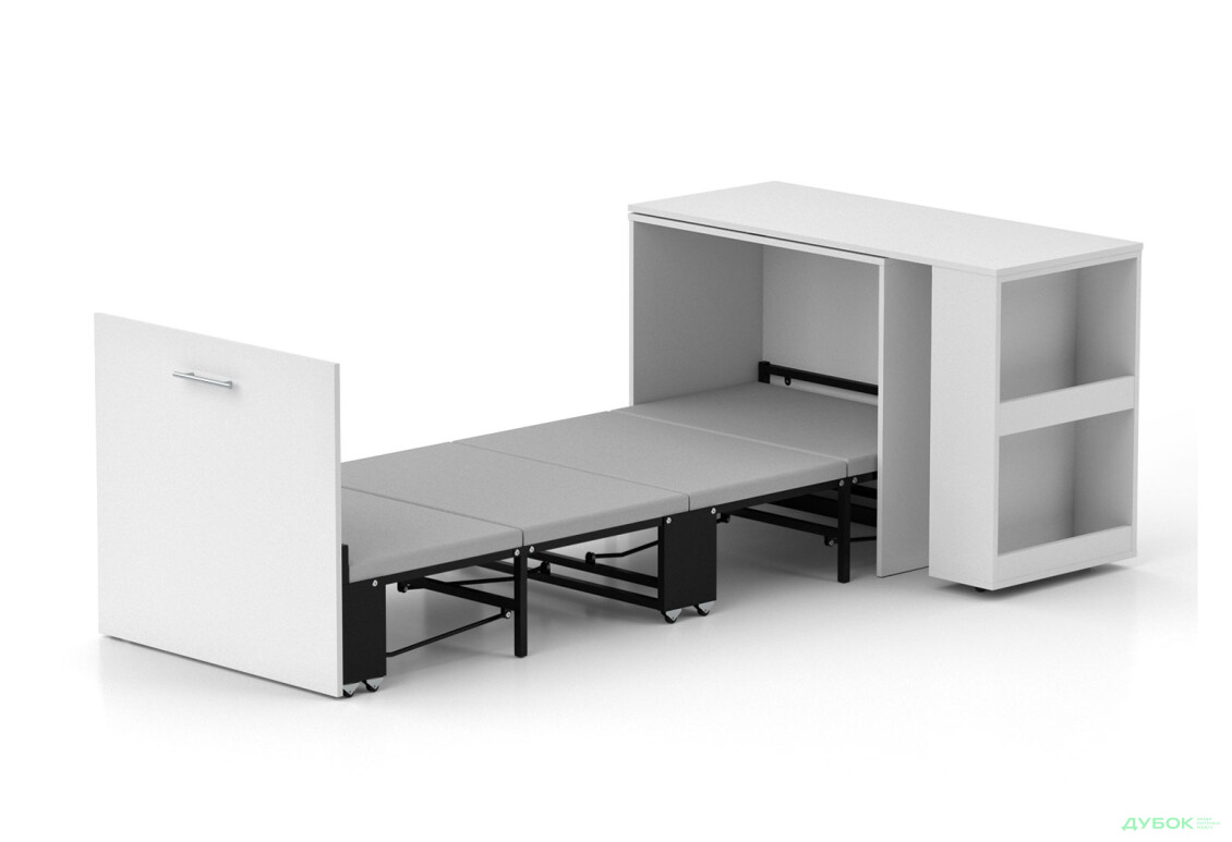 Ліжко-трансформер Knap Knap Sirim / Сірім-C1 (4 в 1) 80х200 см зі столом та полицями, білий
