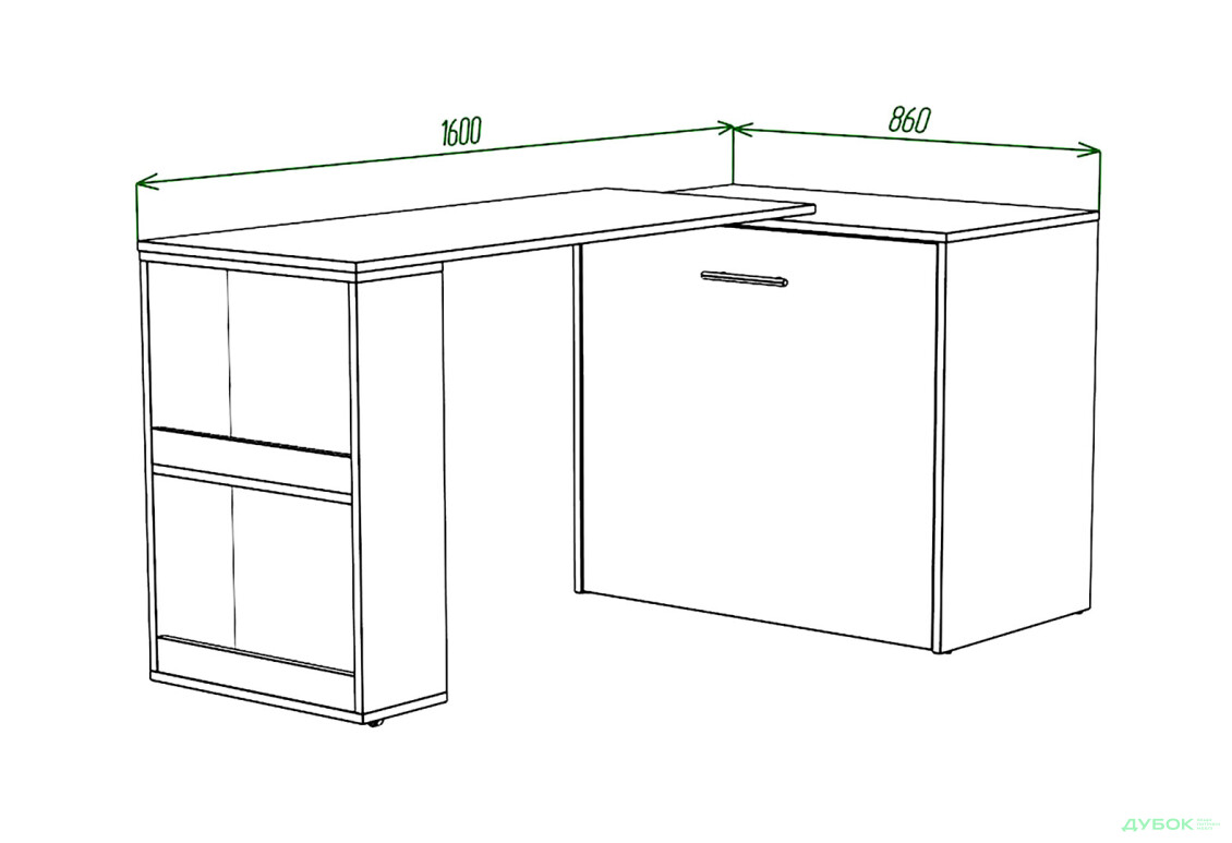 Фото 6 - Ліжко-трансформер Knap Knap Sirim / Сірім-C1 (4 в 1) 80х200 см зі столом та полицями, дуб крафт білий