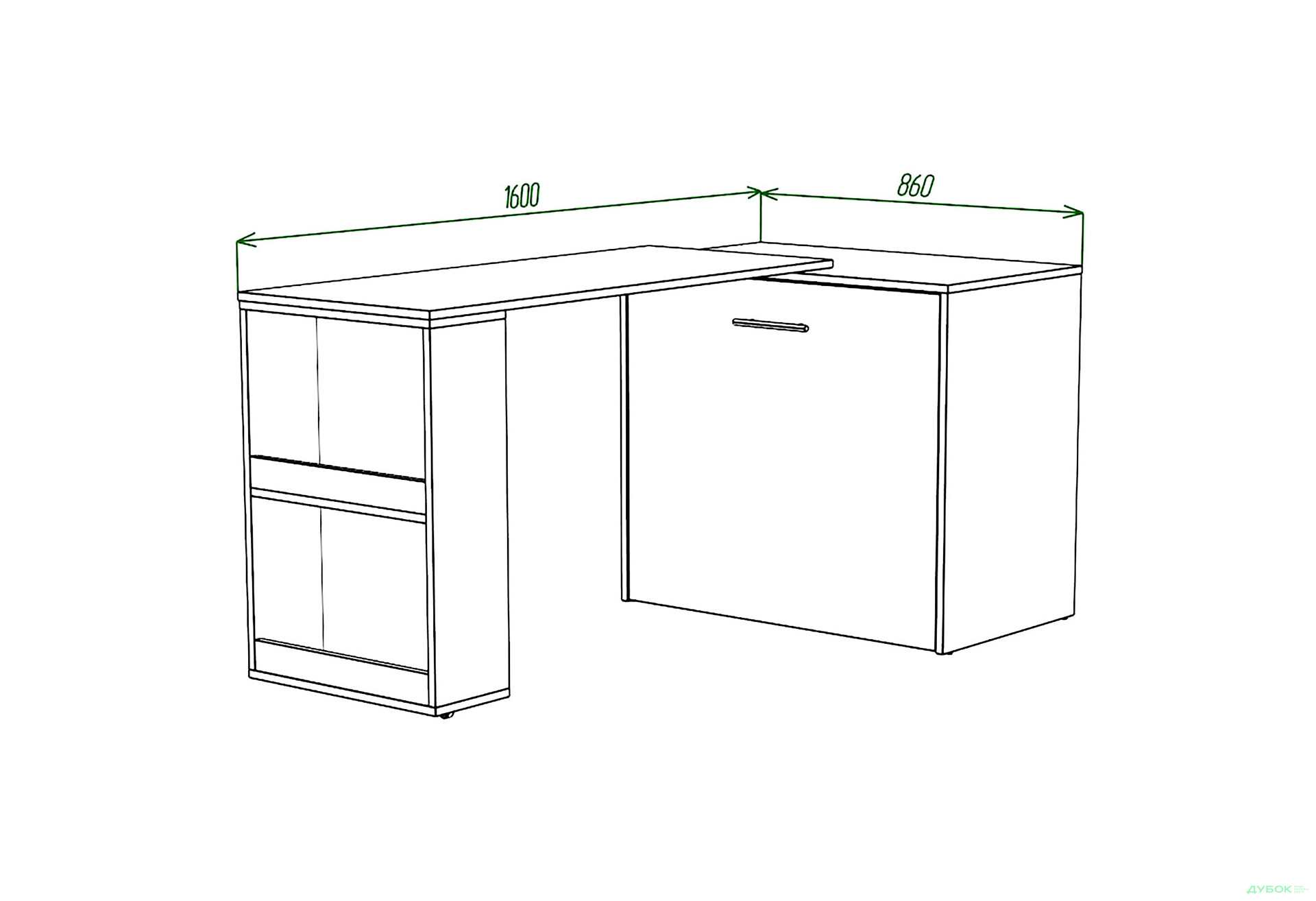 Ліжко-трансформер Knap Knap Sirim / Сірім-C1 (4 в 1) 80х200 см зі столом та полицями, графіт сірий - Зображення 6 Зображення 6 - Ліжко-трансформер Knap Knap Sirim / Сірім-C1 (4 в 1) 80х200 см зі столом та полицями, графіт сірий