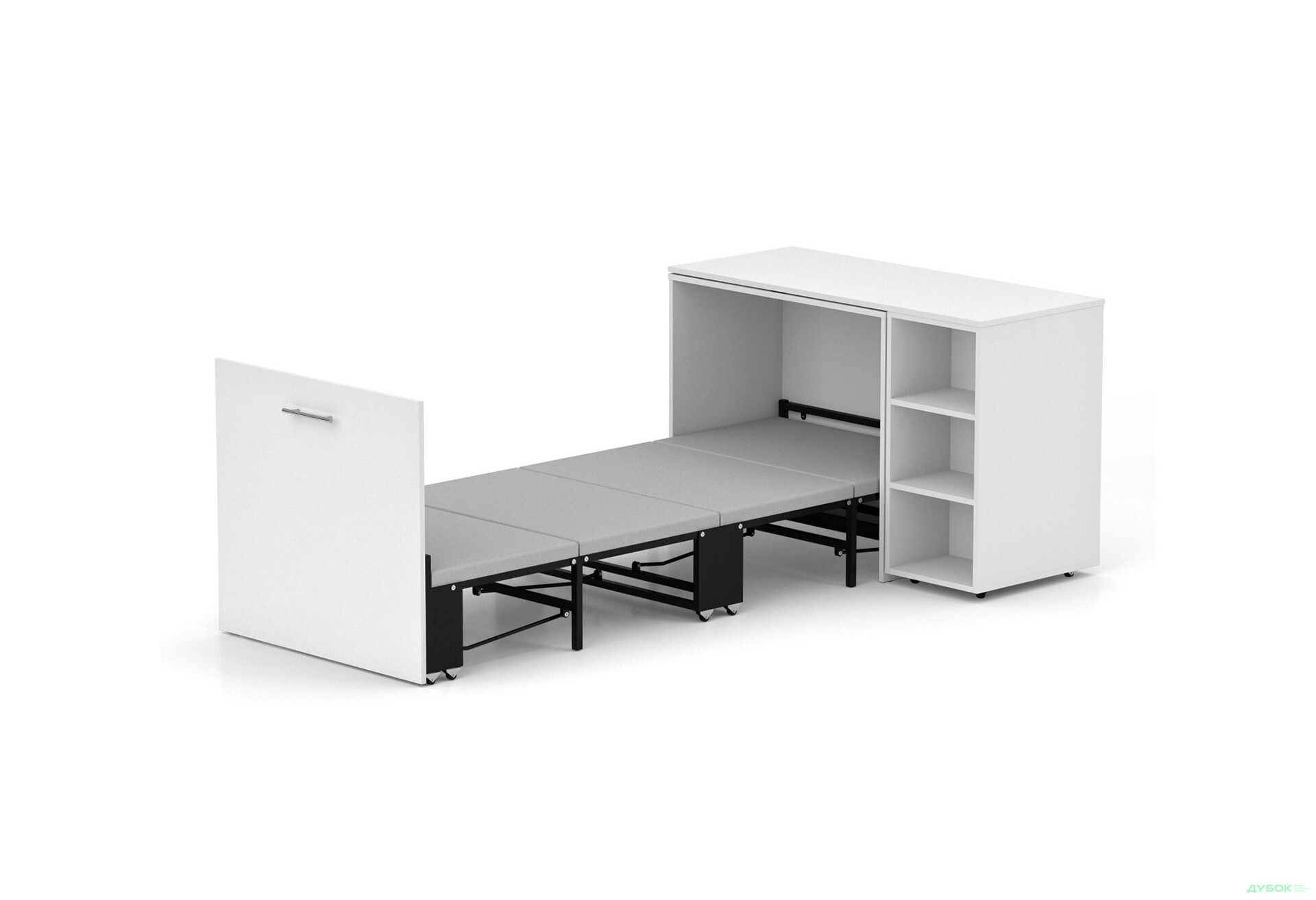 Ліжко-трансформер Knap Knap Sirim / Сірім-C2 (4 в 1) 80х200 см зі столом та полицями, білий - Зображення 1 Зображення 1 - Ліжко-трансформер Knap Knap Sirim / Сірім-C2 (4 в 1) 80х200 см зі столом та полицями, білий