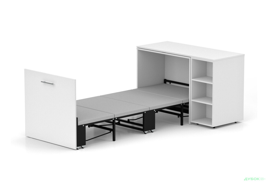 Ліжко-трансформер Knap Knap Sirim / Сірім-C2 (4 в 1) 80х200 см зі столом та полицями, білий