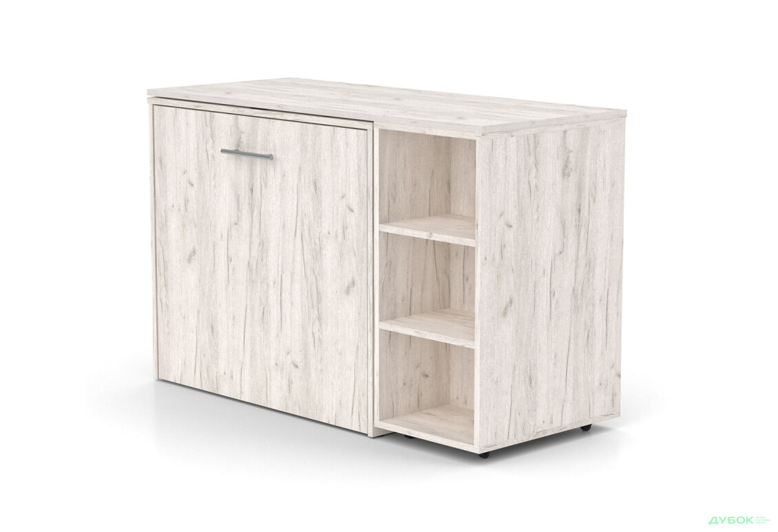 Ліжко-трансформер Knap Knap Sirim / Сірім-C2 (4 в 1) 80х200 см зі столом та полицями, дуб крафт білий - Зображення 4 Зображення 4 - Ліжко-трансформер Knap Knap Sirim / Сірім-C2 (4 в 1) 80х200 см зі столом та полицями, дуб крафт білий