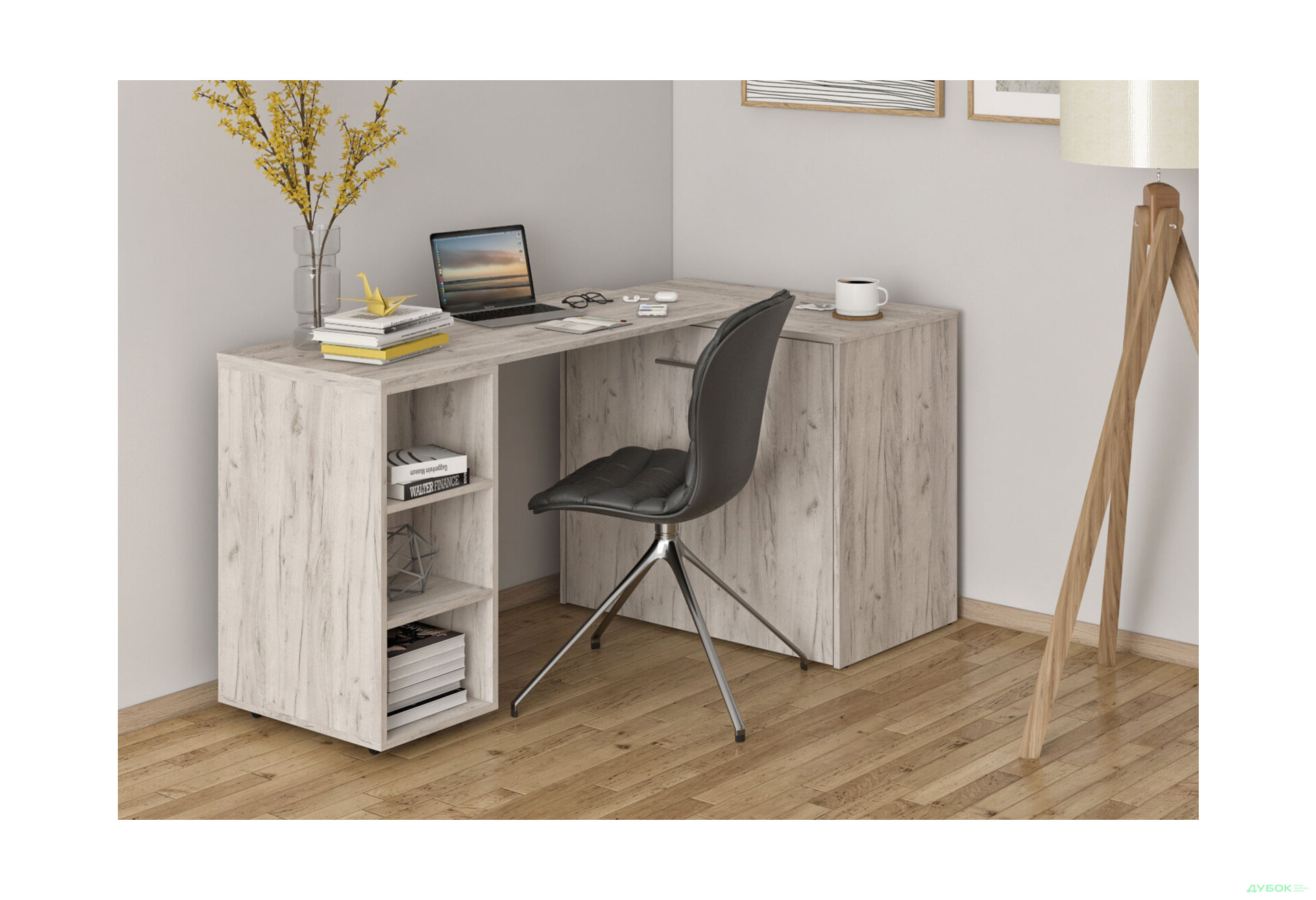 Ліжко-трансформер Knap Knap Sirim / Сірім-C2 (4 в 1) 80х200 см зі столом та полицями, дуб крафт білий - Зображення 3 Зображення 3 - Ліжко-трансформер Knap Knap Sirim / Сірім-C2 (4 в 1) 80х200 см зі столом та полицями, дуб крафт білий