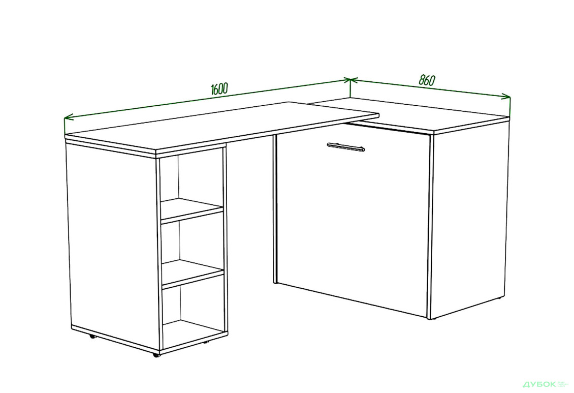 Фото 4 - Ліжко-трансформер Knap Knap Sirim / Сірім-C2 (4 в 1) 80х200 см зі столом та полицями, графіт сірий