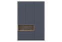 Фото 2 - Шафа Doros Дейл 3-дверна з нішею та 2 шухлядами 150 см, Графіт / Дуб Евок