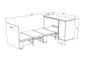 Фото 6 - Ліжко-трансформер Knap Knap Sirim / Сірім-C3 (4 в 1) 80х200 см зі столом і тумбою, білий