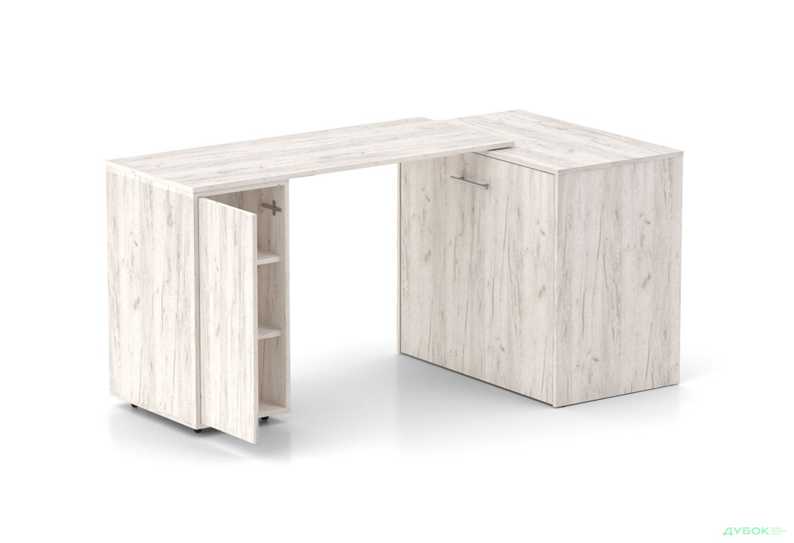 Фото 2 - Кровать-трансформер Knap Knap Sirim / Сирим-C3 (4 в 1) 80х200 см со столом и тумбой, дуб крафт белый