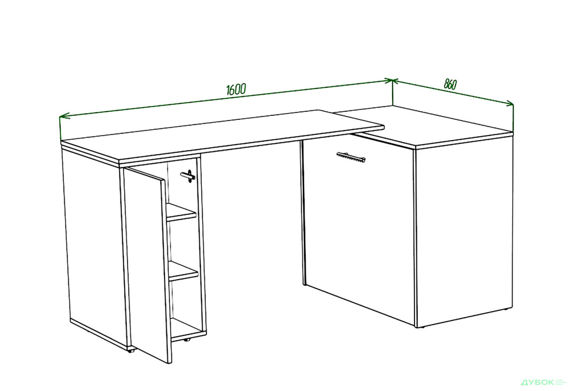 Фото 6 - Ліжко-трансформер Knap Knap Sirim / Сірім-C3 (4 в 1) 80х200 см зі столом і тумбою, дуб крафт білий