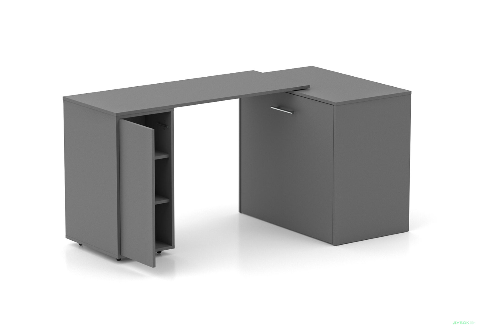 Фото 4 - Ліжко-трансформер Knap Knap Sirim / Сірім-C3 (4 в 1) 80х200 см зі столом і тумбою, графіт сірий