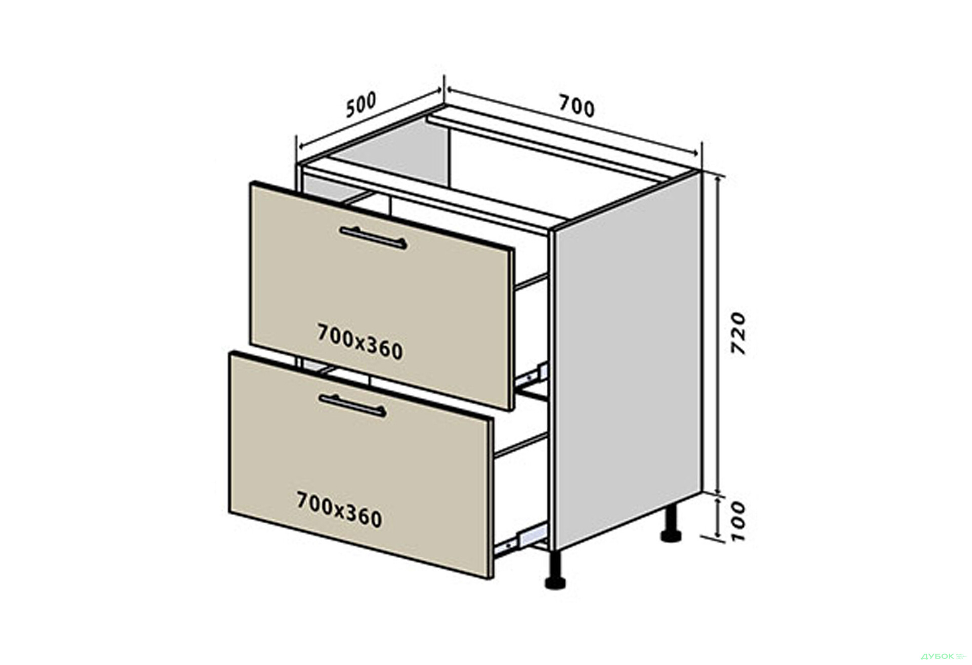 Изображение 1 - Н45 Тумба 2Ш 70 Родос Люкс Вип-Мастер
