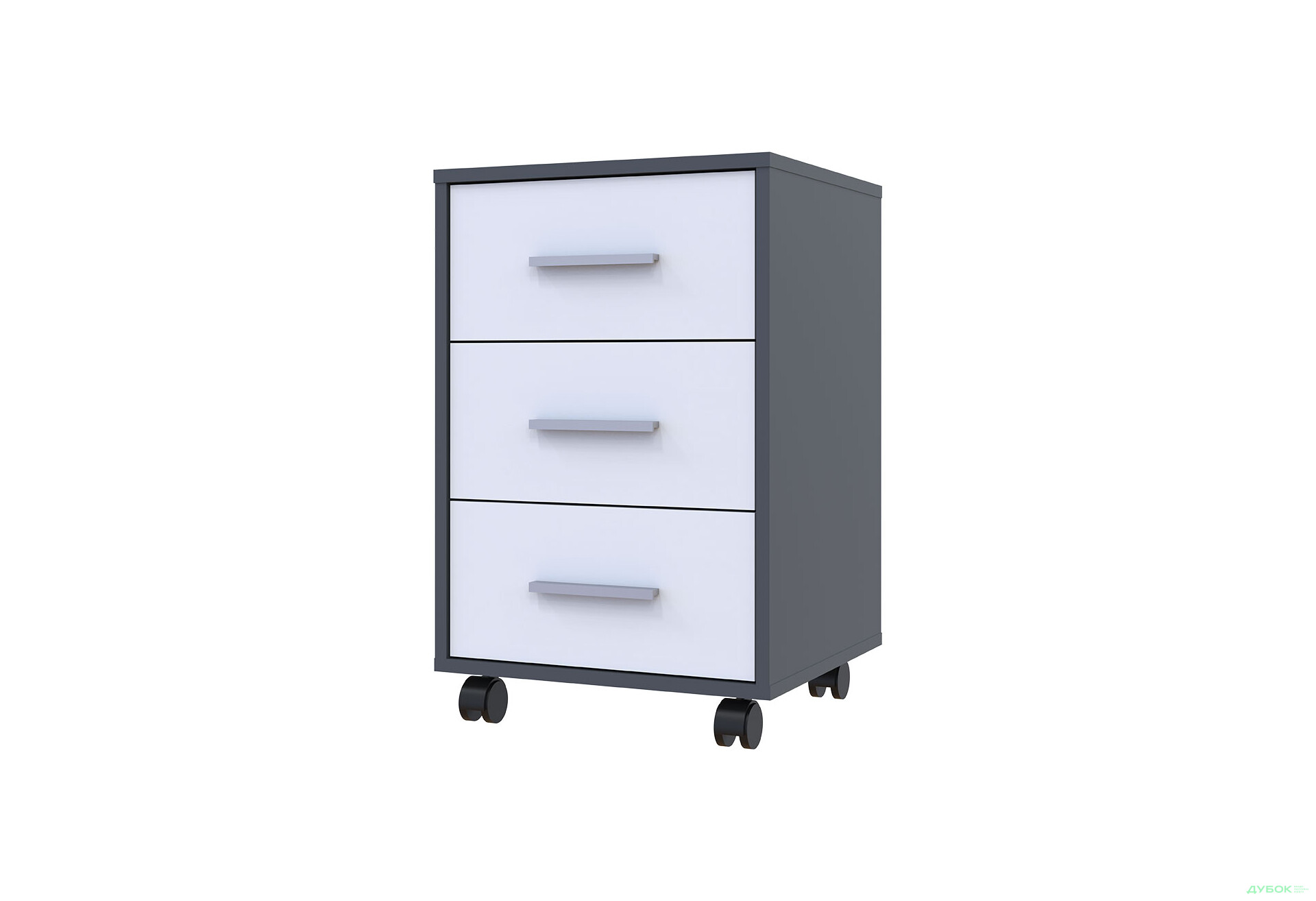 Зображення 1 - Тумба до офісного столу Doros Т3 43 см, графіт / білий