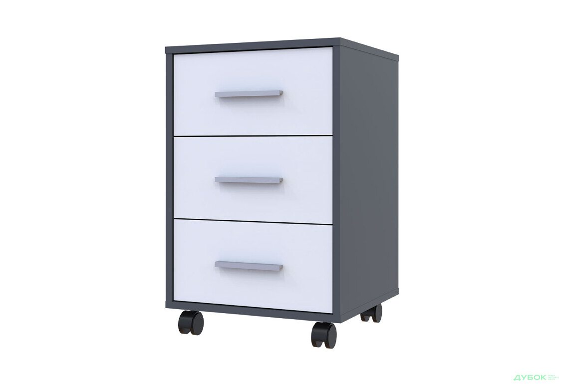 Тумба до офісного столу Doros Т3 43 см, графіт / білий