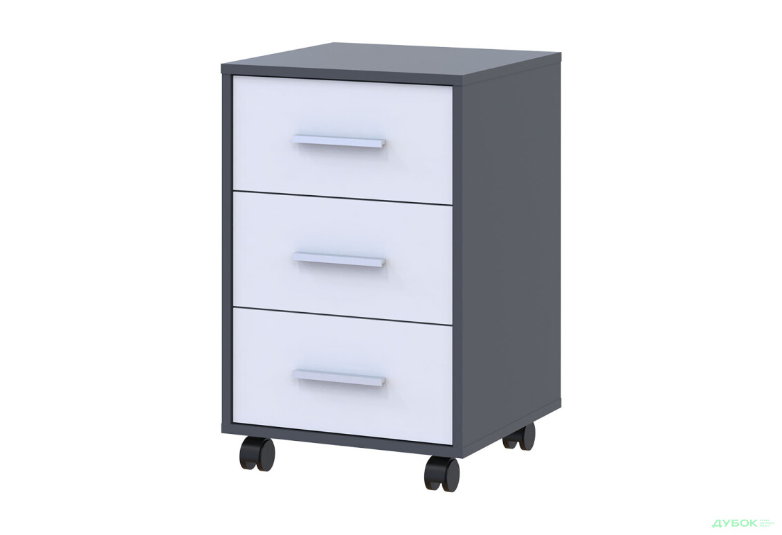 Зображення 2 - Тумба до офісного столу Doros Т3 43 см, графіт / білий