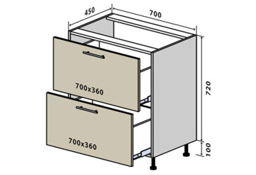 Н45 Тумба 2Ш 70 RioLine / РіоЛайн Глянцева VIP-master