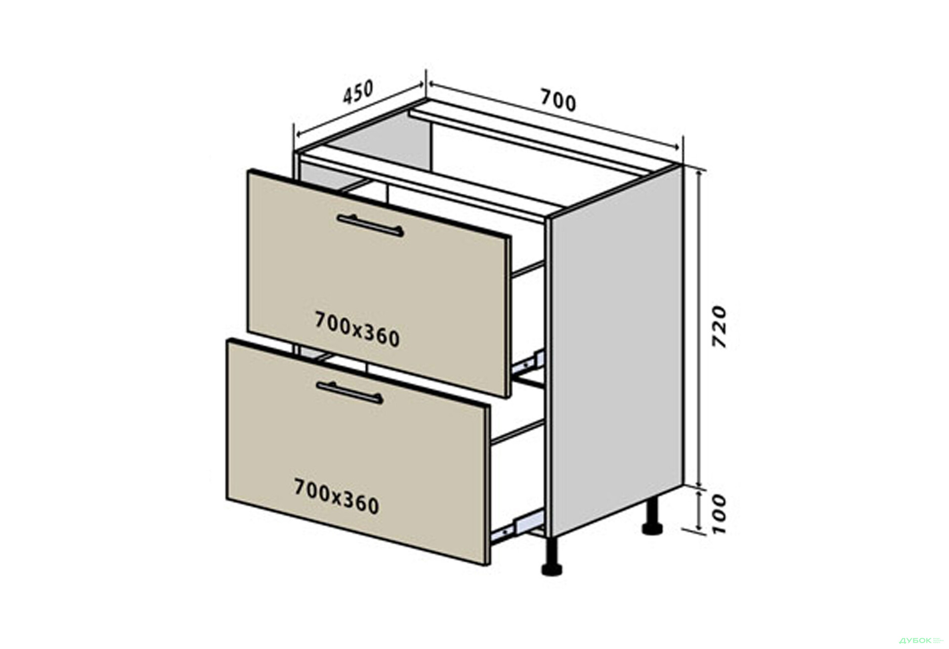 Изображение 1 - Н45 Тумба 2Ш 70 RioLine / РиоЛайн Матовая Вип-Мастер