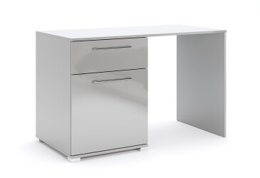 Стіл письмовий MiroMark Мегі / Megy 120x60 см з тумбою і шухлядою, глянець сірий шиншила