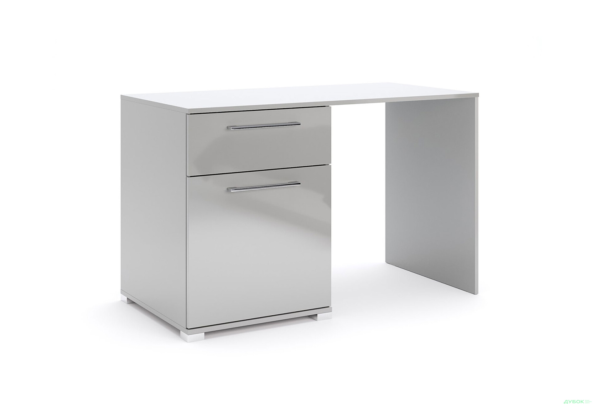 Зображення 1 - Стіл письмовий MiroMark Мегі / Megy 120x60 см з тумбою і шухлядою, глянець сірий шиншила