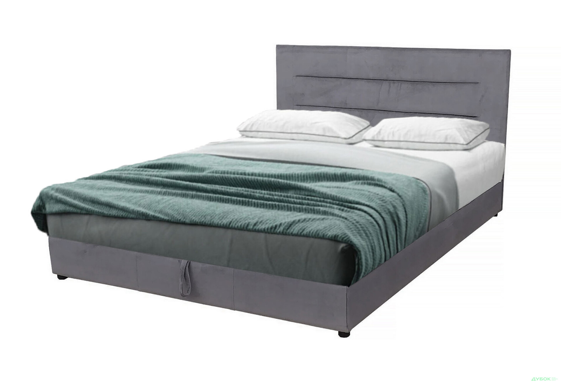 Фото 1 - Ліжко-подіум Vika Горизонт 160х200 см підйомне, матрац жакард, незалежний блок, сірий 