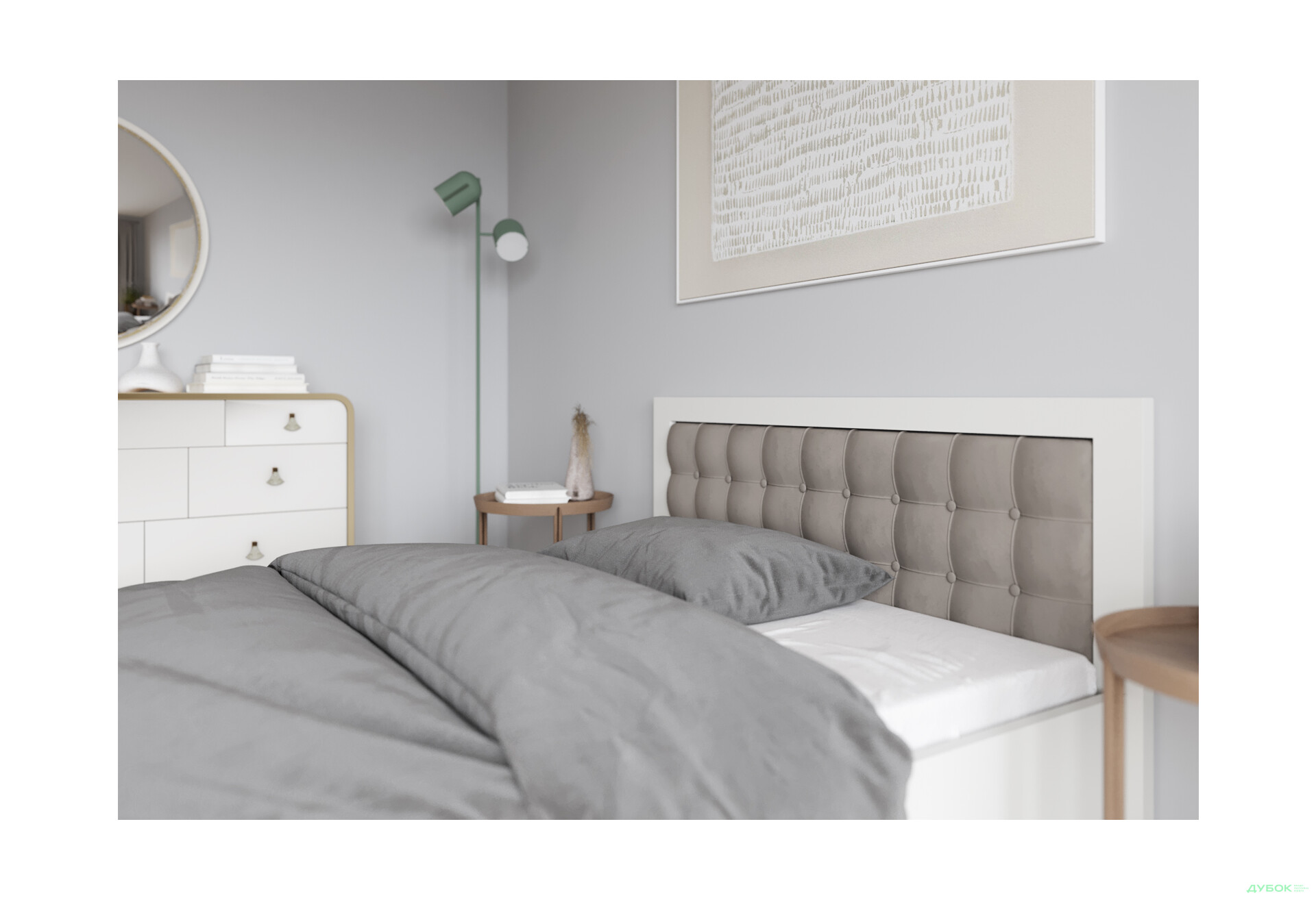 Зображення 5 - Ліжко Arbor Drev Регіна 160 см прошивка узголів'я квадрат, тк. Лагуна 08, біле, сосна