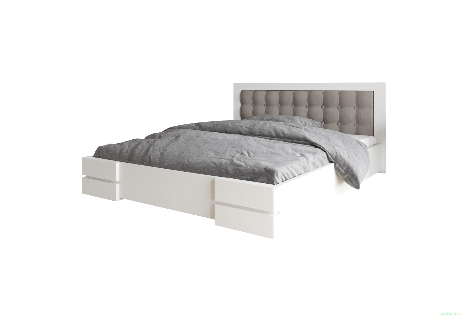 Зображення 1 - Ліжко Arbor Drev Регіна 160 см прошивка узголів'я квадрат, тк. Лагуна 08, біле, сосна