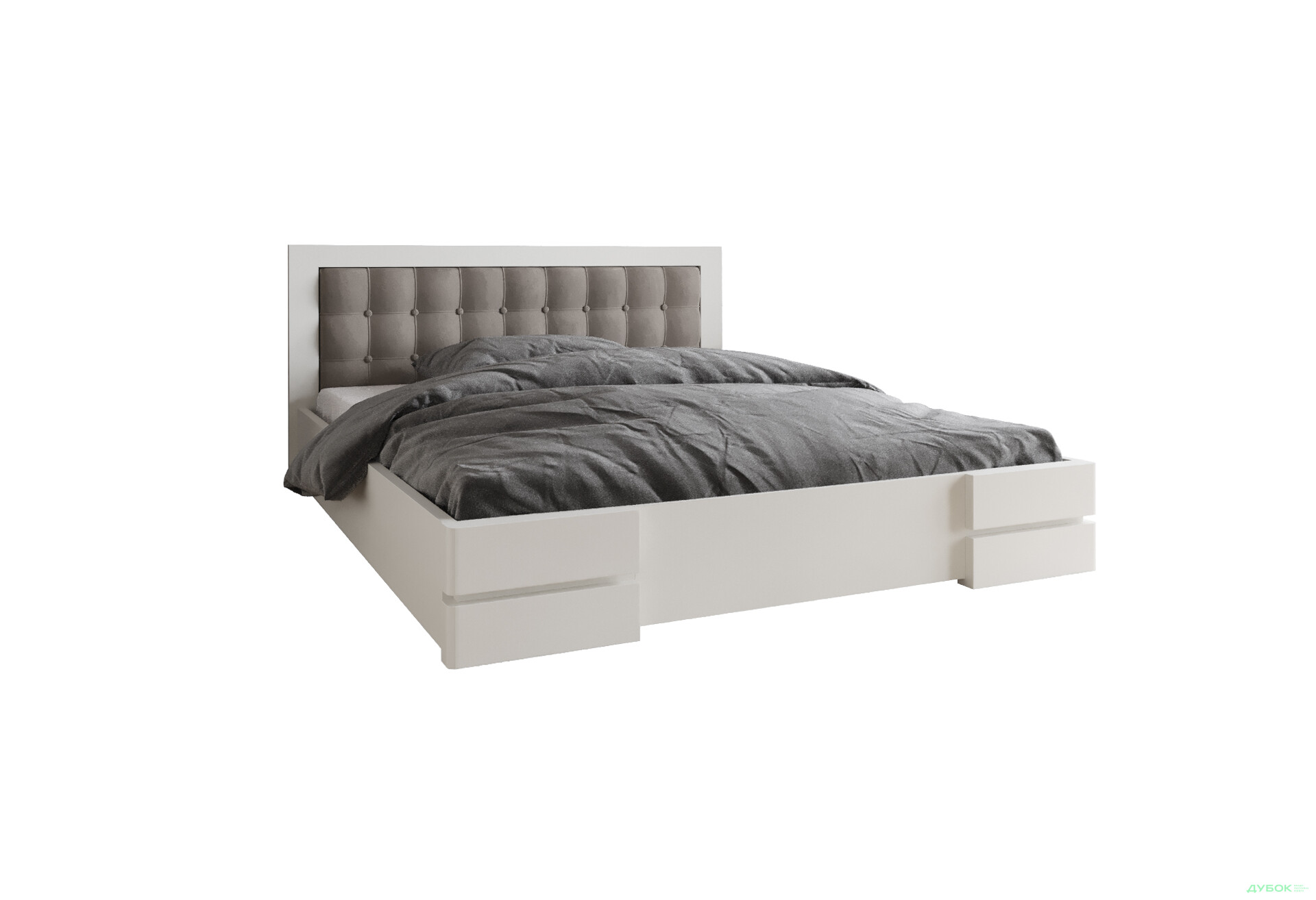 Зображення 3 - Ліжко Arbor Drev Регіна 160 см прошивка узголів'я квадрат, тк. Лагуна 08, біле, сосна