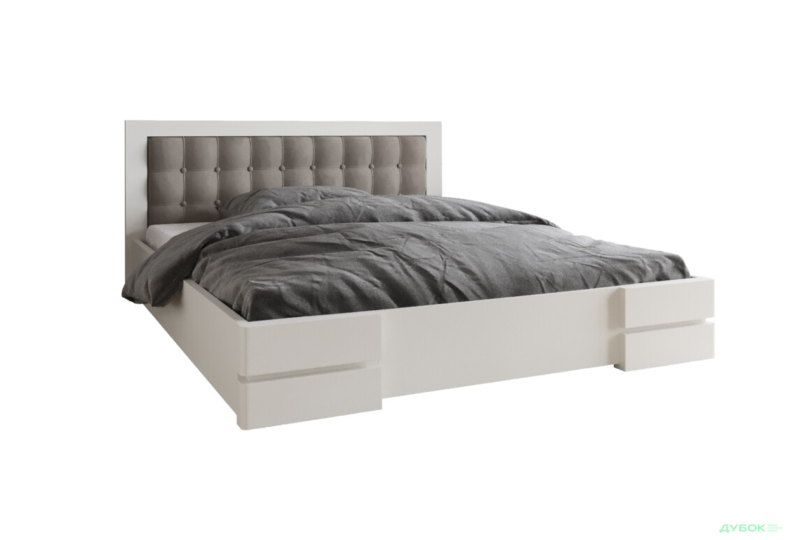 Зображення 3 - Ліжко Arbor Drev Регіна 160 см прошивка узголів'я квадрат, тк. Лагуна 08, біле, сосна