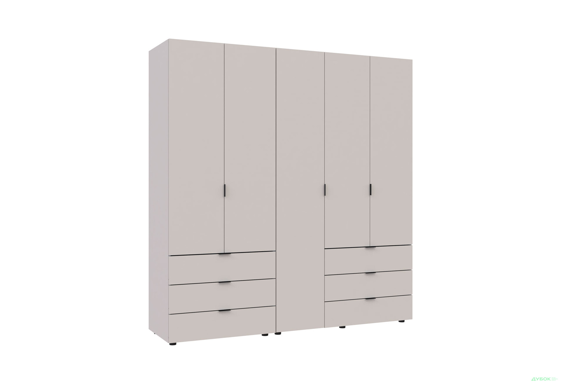 Изображение 5 - Шкаф Doros Гелар 2+3 ДСП 5-дверный с 6 ящиками 194 см Кашемир