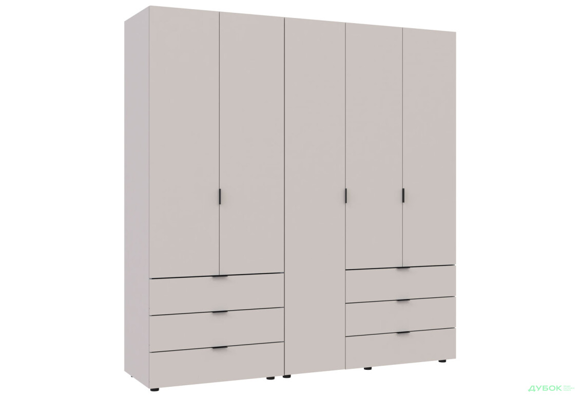 Изображение 5 - Шкаф Doros Гелар 2+3 ДСП 5-дверный с 6 ящиками 194 см Кашемир