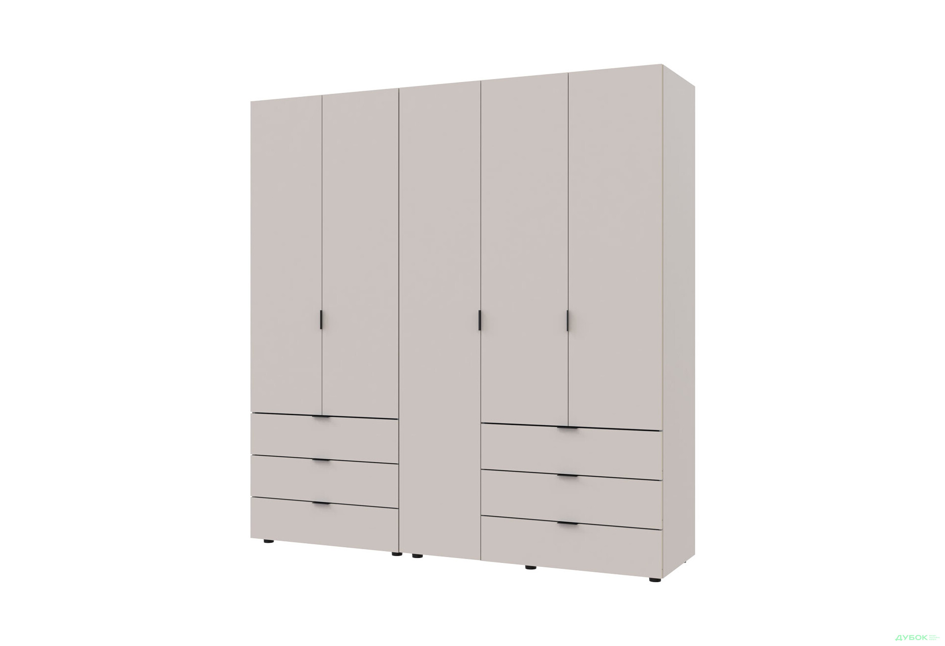 Изображение 1 - Шкаф Doros Гелар 2+3 ДСП 5-дверный с 6 ящиками 194 см Кашемир