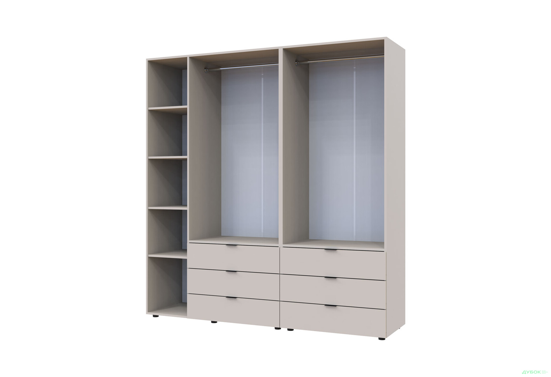 Изображение 10 - Шкаф Doros Гелар 2+3 ДСП 5-дверный с 6 ящиками 194 см Кашемир