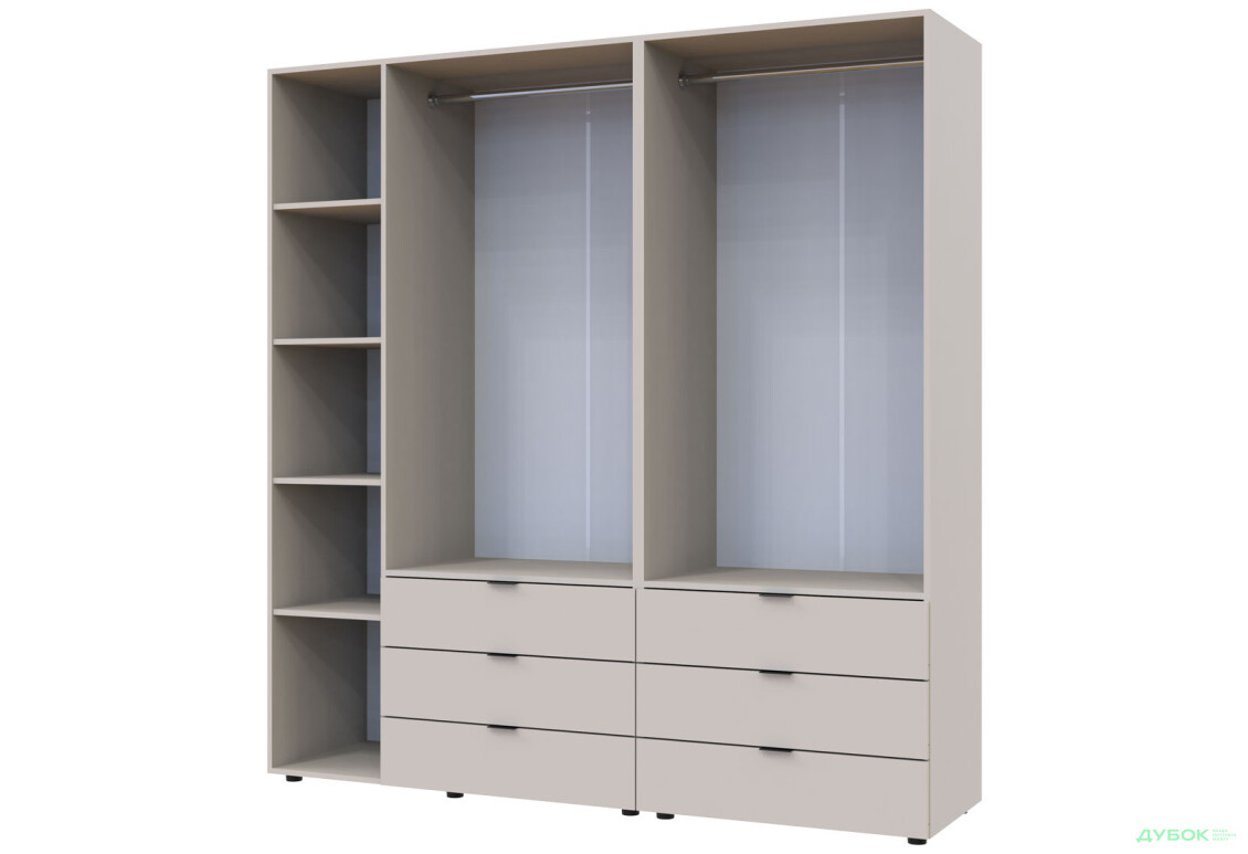 Изображение 10 - Шкаф Doros Гелар 2+3 ДСП 5-дверный с 6 ящиками 194 см Кашемир