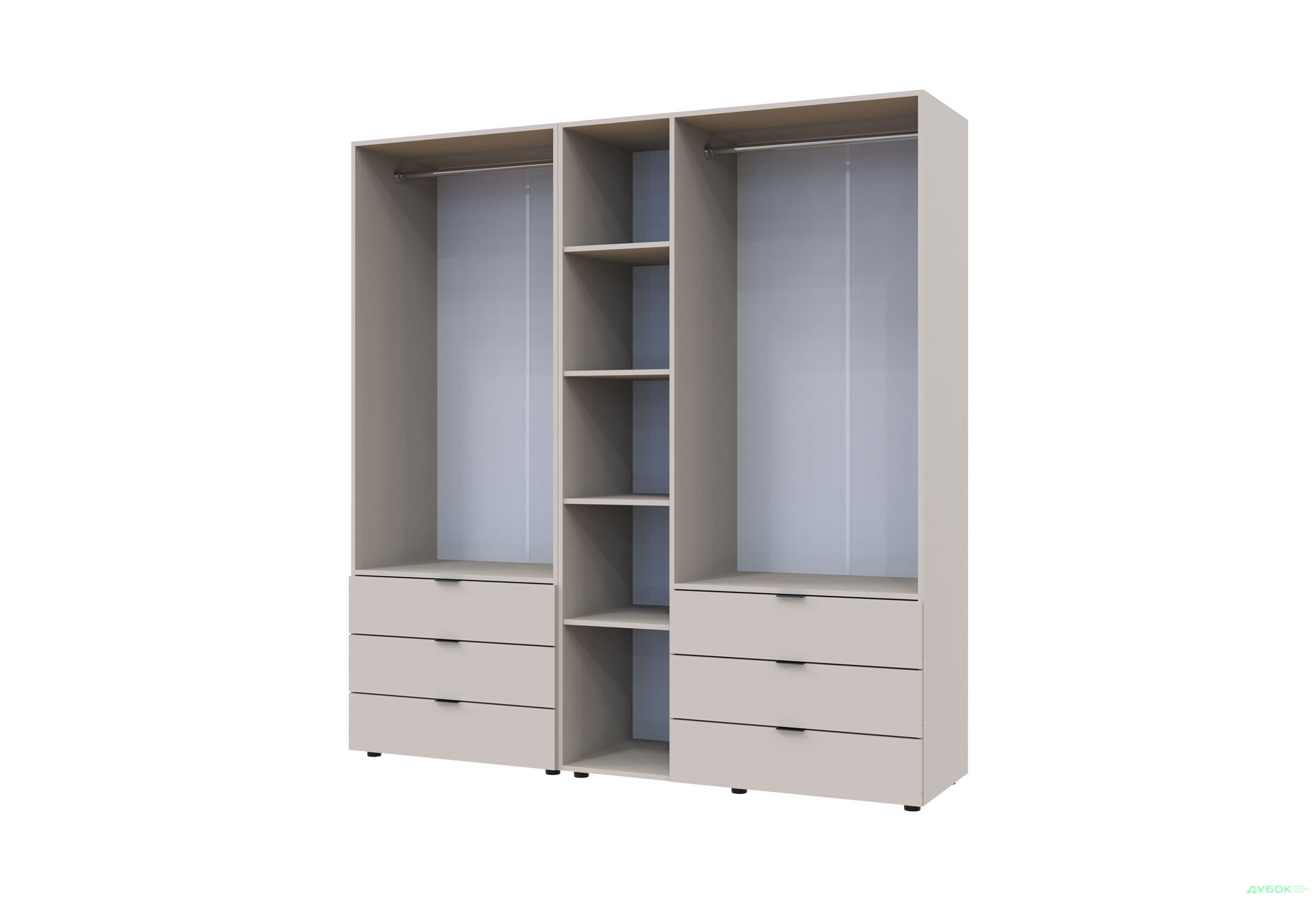 Изображение 11 - Шкаф Doros Гелар 2+3 ДСП 5-дверный с 6 ящиками 194 см Кашемир