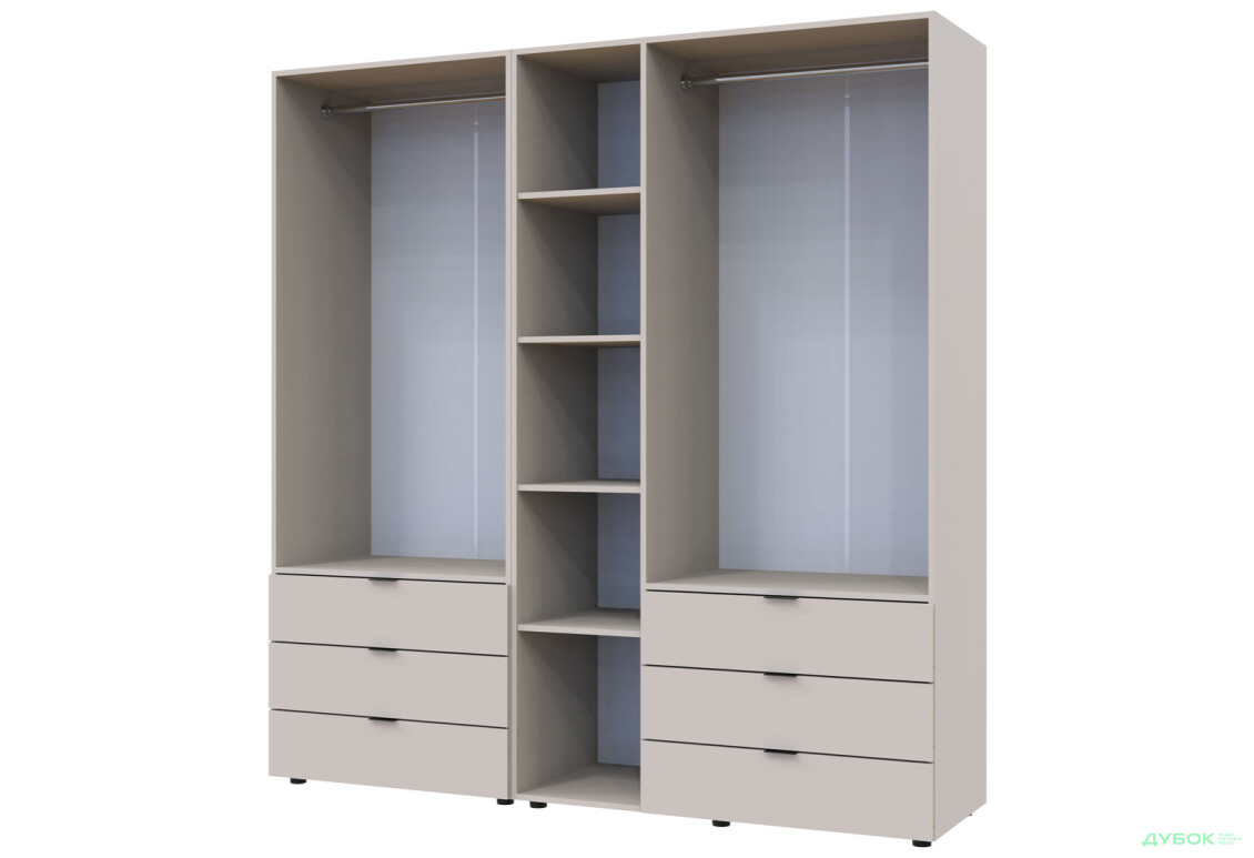 Изображение 11 - Шкаф Doros Гелар 2+3 ДСП 5-дверный с 6 ящиками 194 см Кашемир