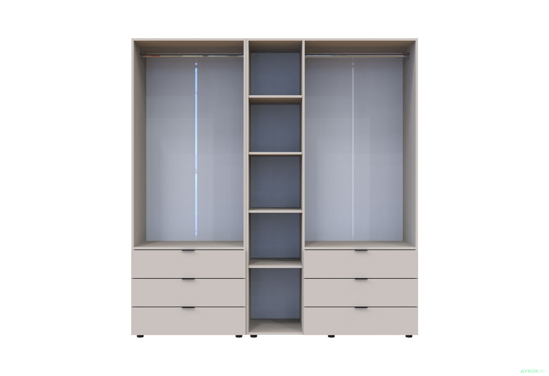 Изображение 12 - Шкаф Doros Гелар 2+3 ДСП 5-дверный с 6 ящиками 194 см Кашемир