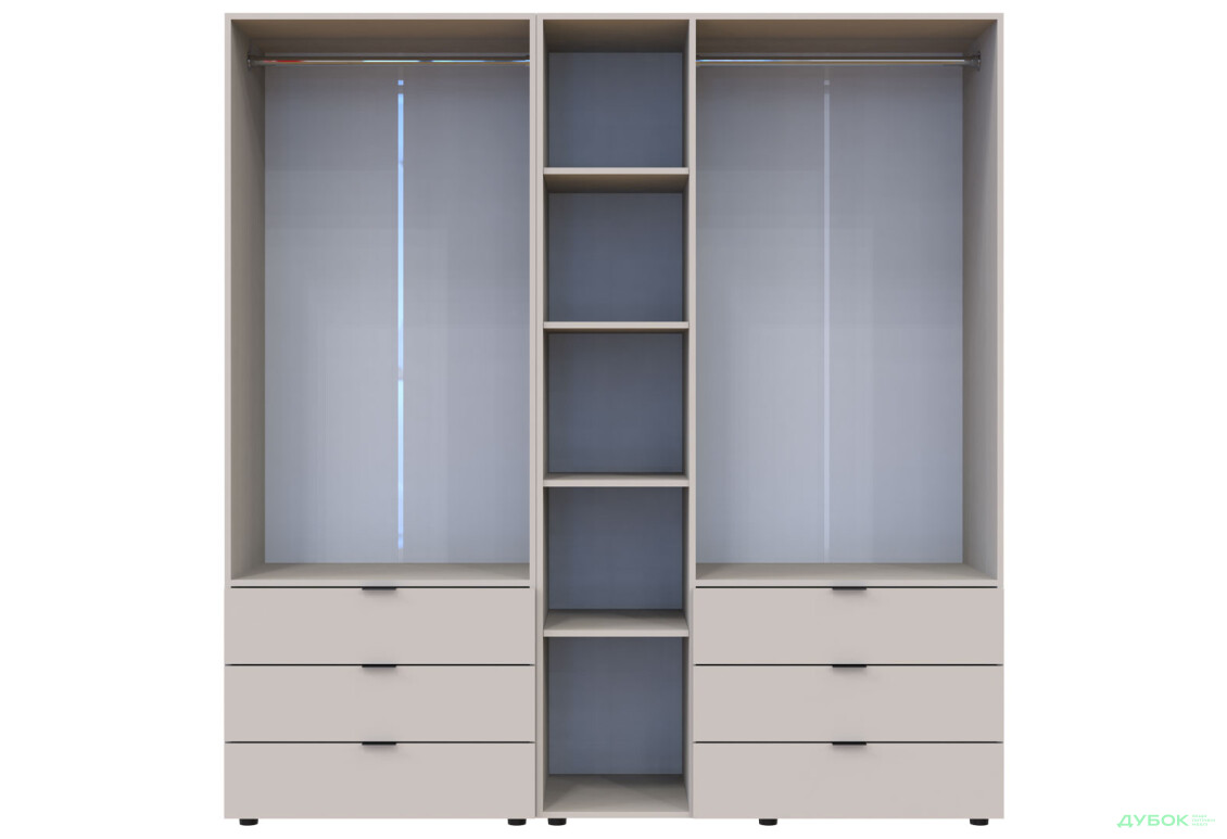 Изображение 12 - Шкаф Doros Гелар 2+3 ДСП 5-дверный с 6 ящиками 194 см Кашемир