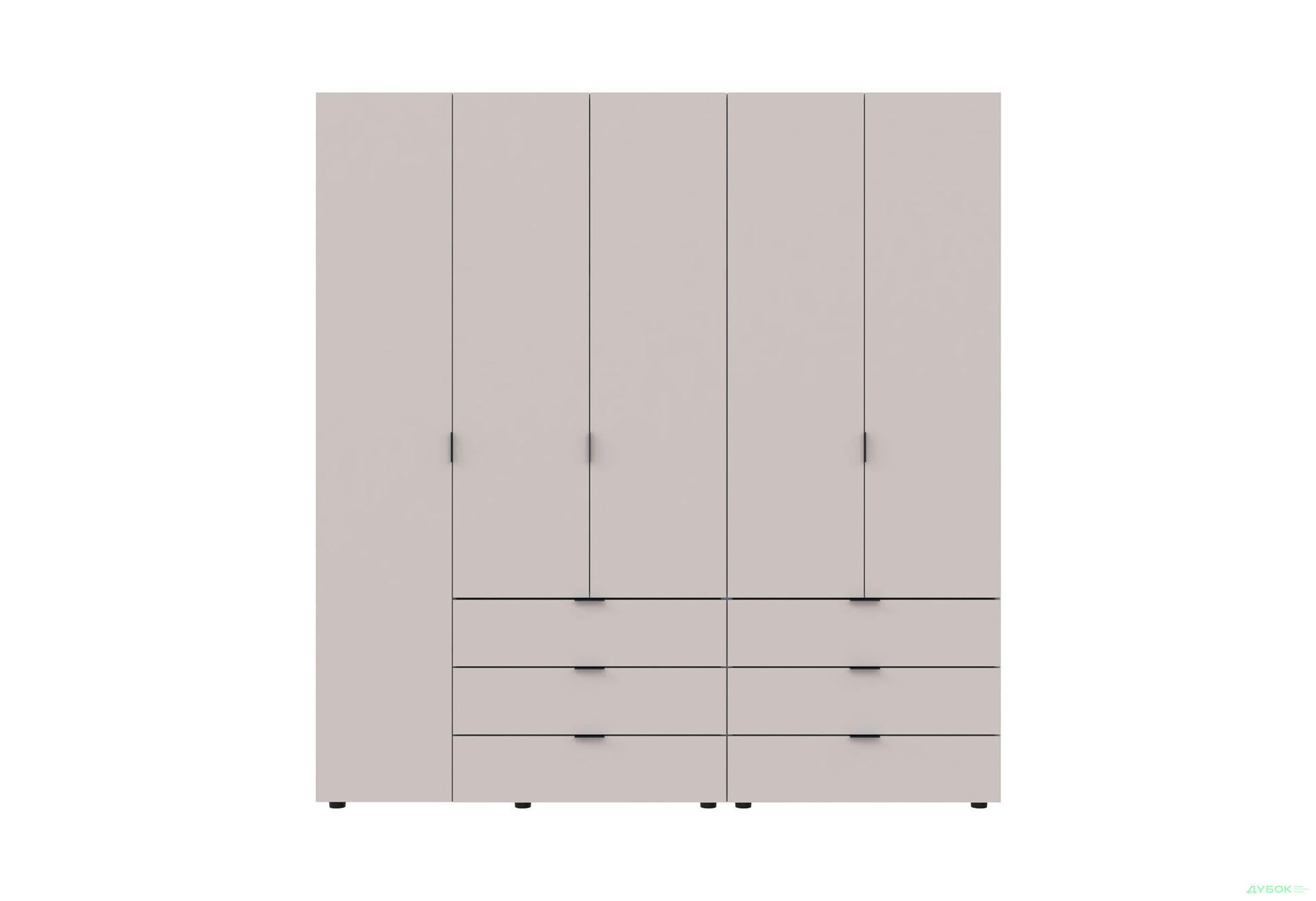 Изображение 4 - Шкаф Doros Гелар 2+3 ДСП 5-дверный с 6 ящиками 194 см Кашемир