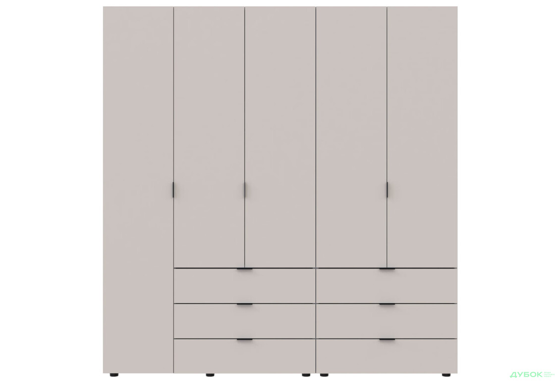 Изображение 4 - Шкаф Doros Гелар 2+3 ДСП 5-дверный с 6 ящиками 194 см Кашемир