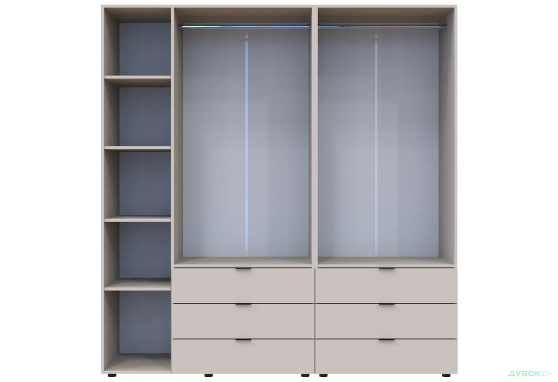 Изображение 13 - Шкаф Doros Гелар 2+3 ДСП 5-дверный с 6 ящиками 194 см Кашемир