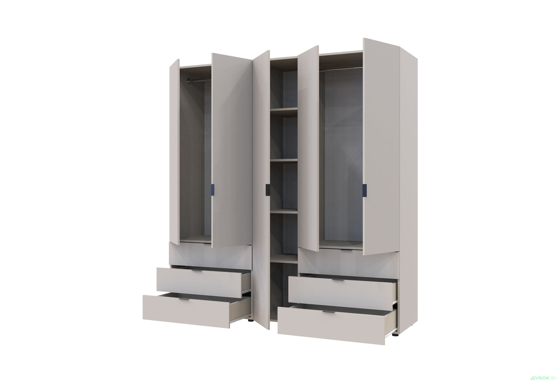 Изображение 9 - Шкаф Doros Гелар 2+3 ДСП 5-дверный с 6 ящиками 194 см Кашемир