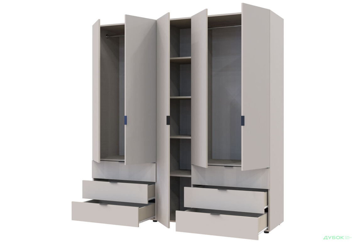 Изображение 9 - Шкаф Doros Гелар 2+3 ДСП 5-дверный с 6 ящиками 194 см Кашемир