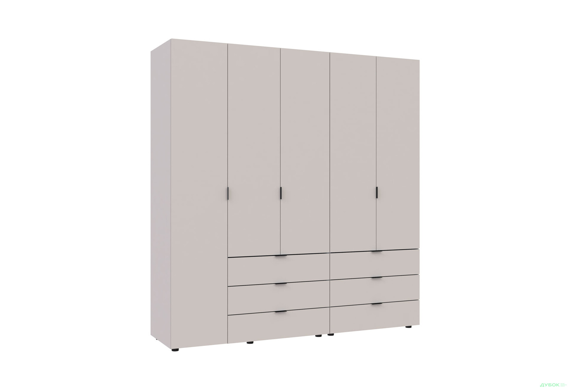 Изображение 7 - Шкаф Doros Гелар 2+3 ДСП 5-дверный с 6 ящиками 194 см Кашемир