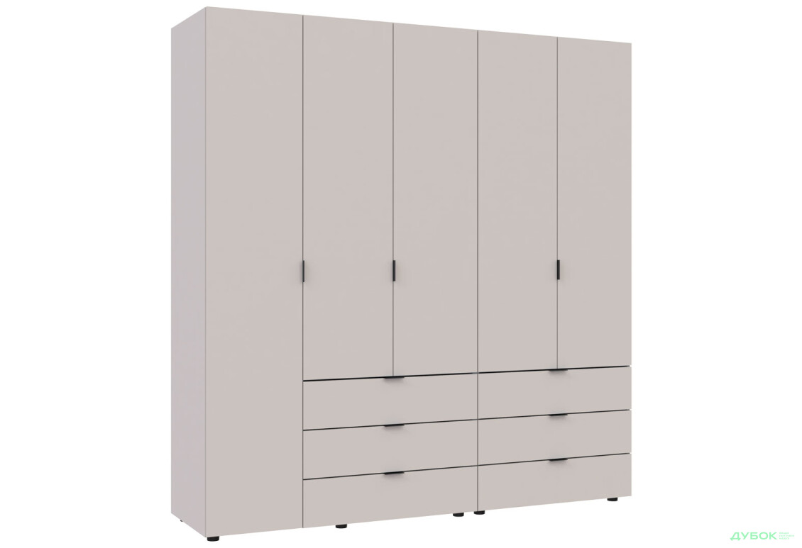 Изображение 7 - Шкаф Doros Гелар 2+3 ДСП 5-дверный с 6 ящиками 194 см Кашемир