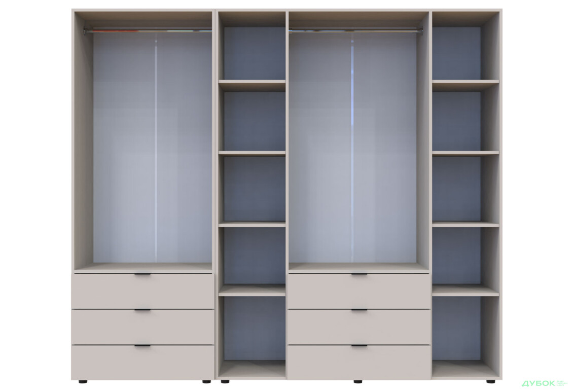 Изображение 7 - Шкаф Doros Гелар 2+4 ДСП 6-дверный с 6 ящиками 233 см Кашемир